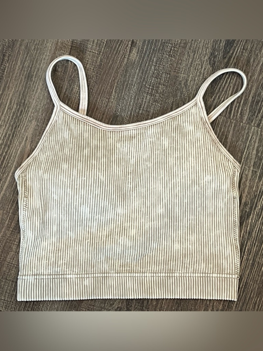 Zenana Ash Mocha Ribbed Mineral Wash Adjustable Straps Tank Brami | Size S/M
